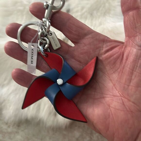 COACH Leather Pinwheel Keychain - Picture 6 of 6